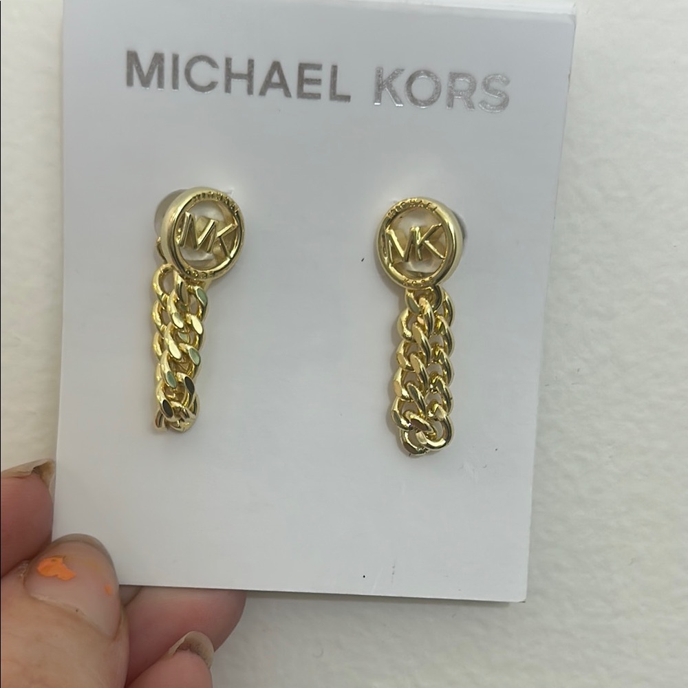 Michael Kors Gold Chain Earrings